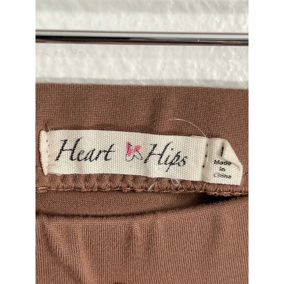 Heart & Hips Women's Strapless Bodycon Tube Maxi Dress Slit Tan Large - Picture 5 of 8